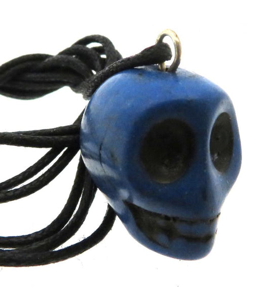 Coloured Blue Stone Skull Pendant