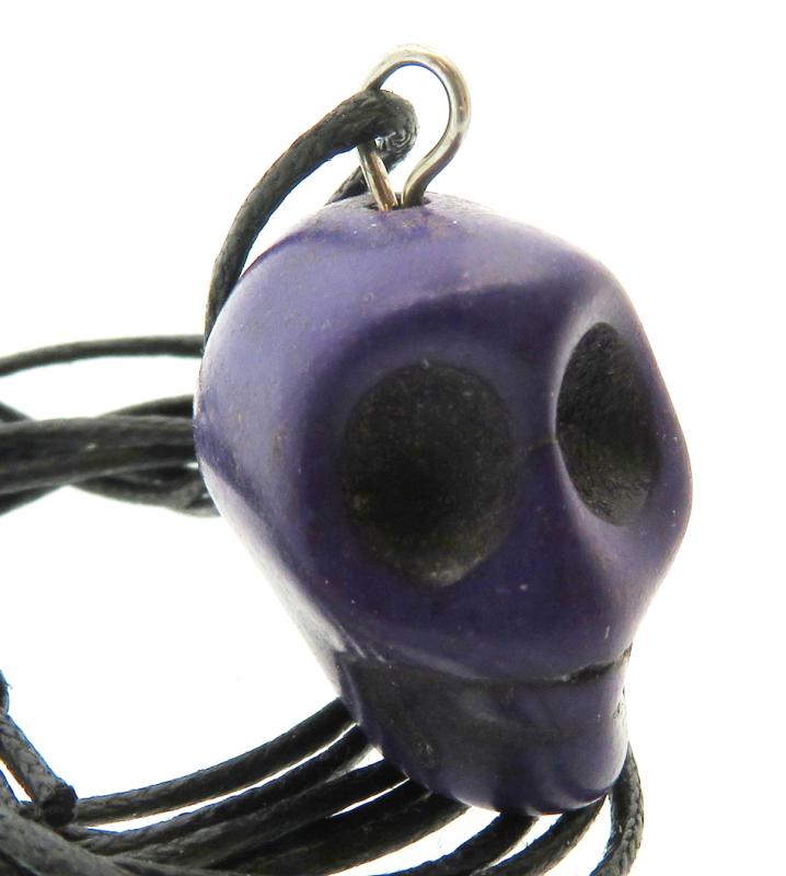 Coloured Purple Stone Skull Pendant