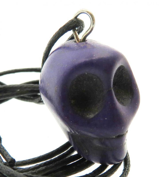 Coloured Purple Stone Skull Pendant