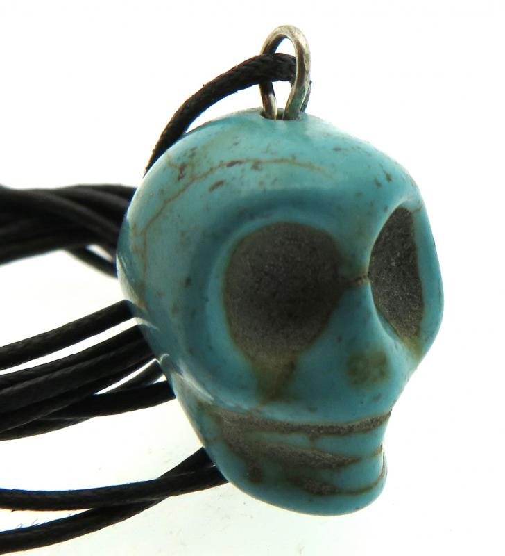 Coloured Turquoise Stone Skull Pendant