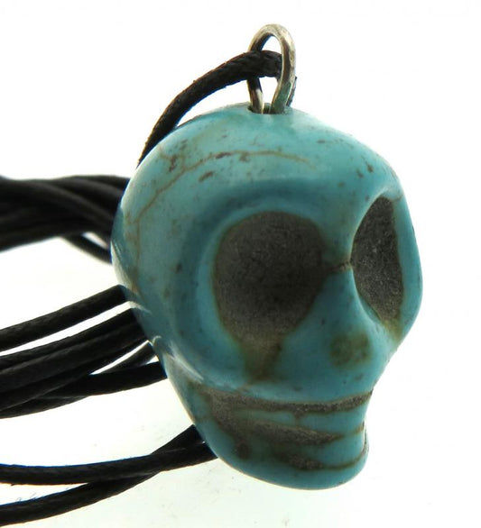 Coloured Turquoise Stone Skull Pendant