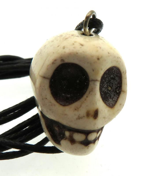 Coloured White Stone Skull Pendant