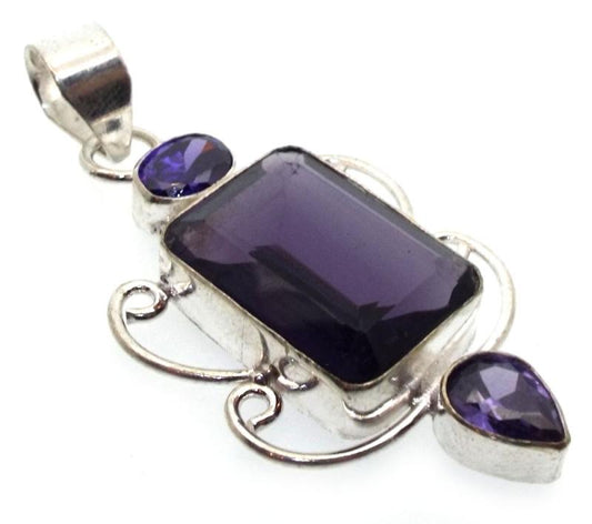 Amethyst Indian Silver Pendant 01