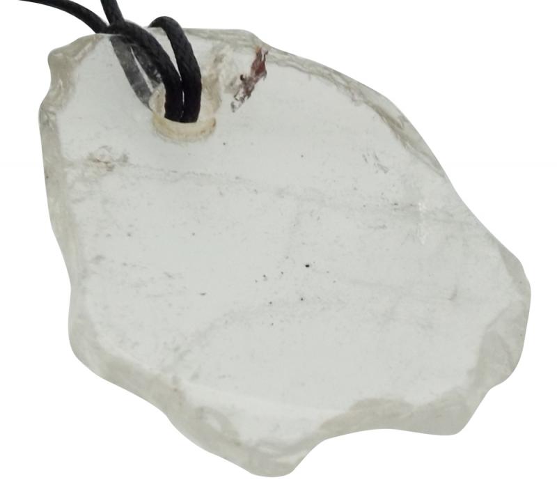 Clear Quartz Gemstone Polished Slice Pendant 03