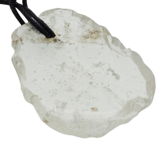 Clear Quartz Gemstone Polished Slice Pendant 05