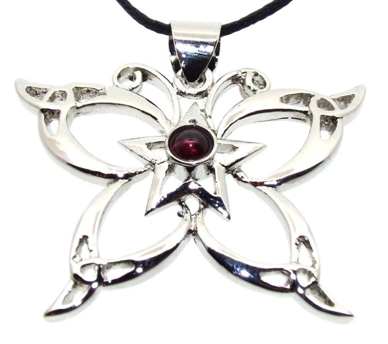 Garnet Metal Butterfly Pendant