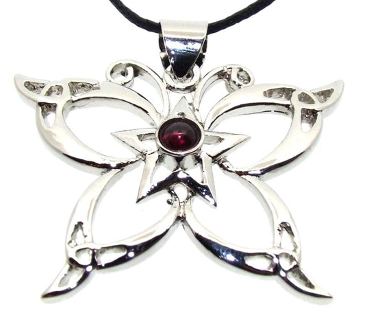 Garnet Metal Butterfly Pendant