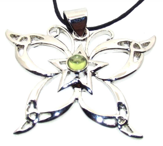 Peridot Metal Butterfly Pendant
