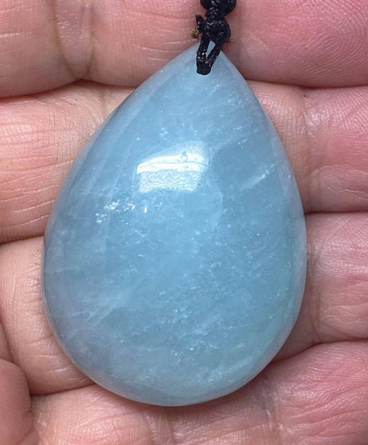 Aquamarine Gemstone Teardrop Pendant 01