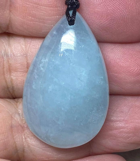 Aquamarine Gemstone Teardrop Pendant 02