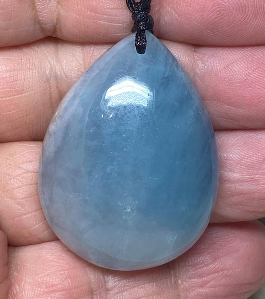 Aquamarine Gemstone Teardrop Pendant 03