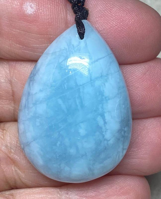 Aquamarine Gemstone Teardrop Pendant 04