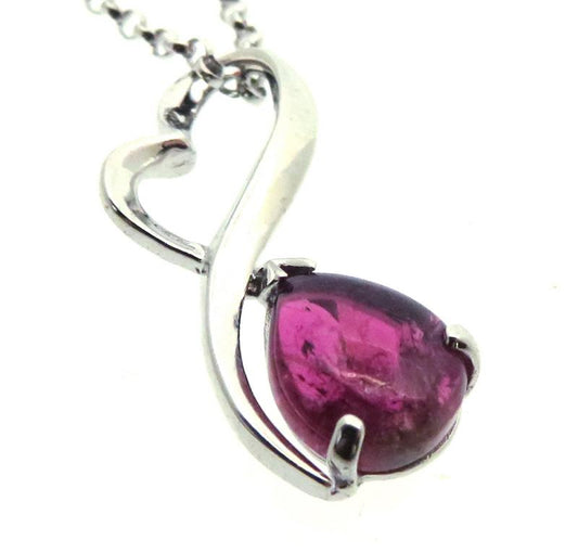 Tourmaline Gemstone Sterling Silver Pendant with Chain 03