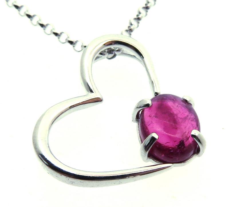 Tourmaline Gemstone Sterling Silver Pendant with Chain 04