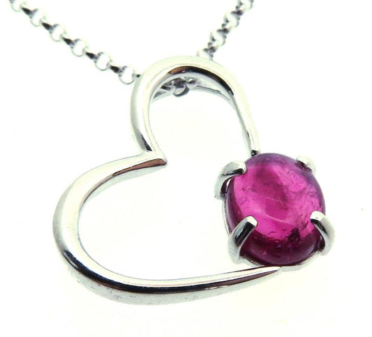 Tourmaline Gemstone Sterling Silver Pendant with Chain 04