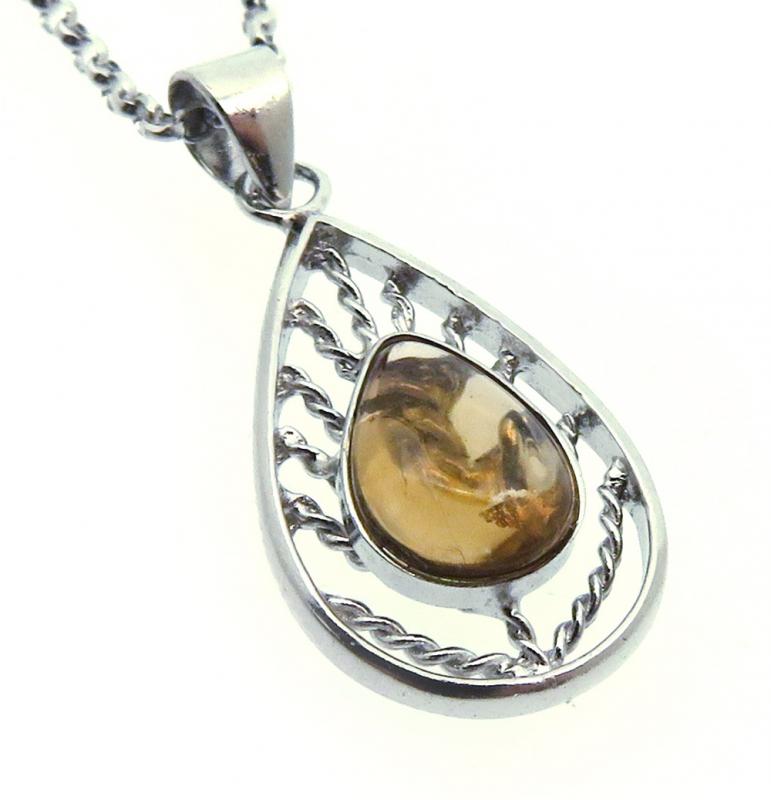 Tourmaline Gemstone Sterling Silver Pendant with Chain 09