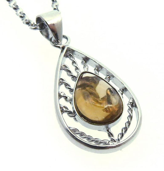 Tourmaline Gemstone Sterling Silver Pendant with Chain 09
