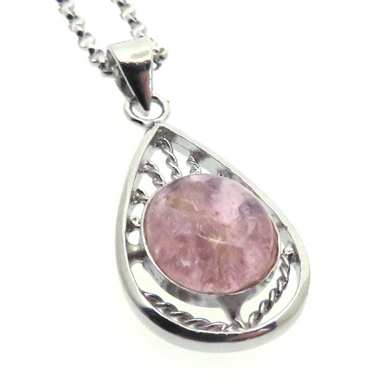 Tourmaline Gemstone Sterling Silver Pendant with Chain 10