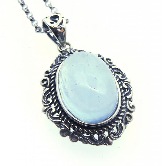 Aquamarine Sterling Silver Pendant with Chain 10