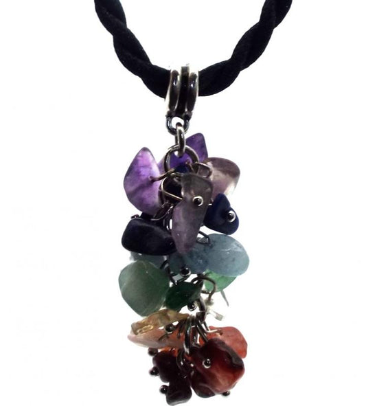 Chakra Gemstone Cluster Pendant