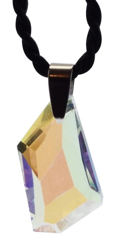 Faceted Aurora Borealis Crystal Pendant