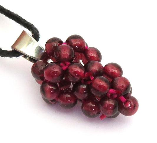 Garnet Gemstone Grape Pendant