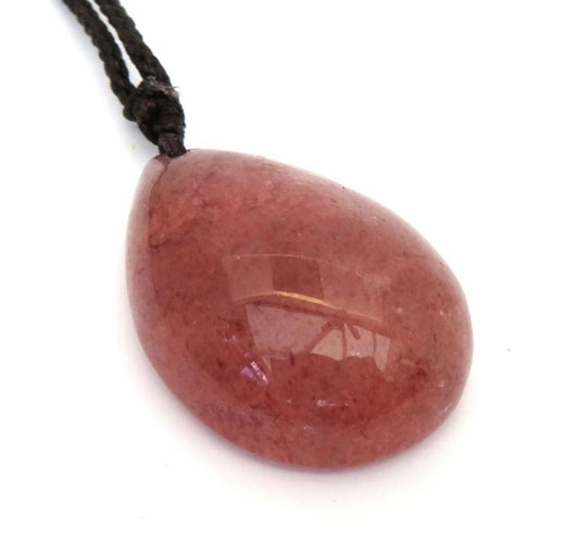 Natural Strawberry Quartz Teardrop Bead Pendant