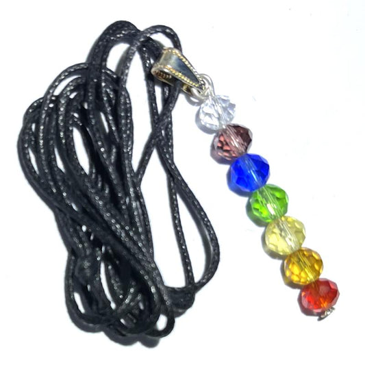 Chakra Crystal Glass Dropper Pendant
