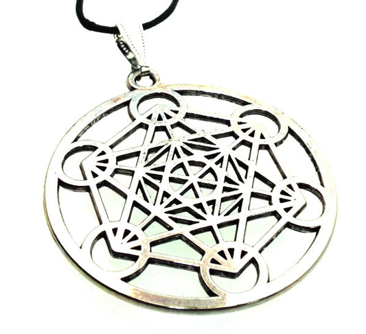 Silver Plated Angel Metatron Cube Pendant