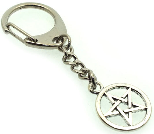 Pentacle Metal Witches Protective Keyring