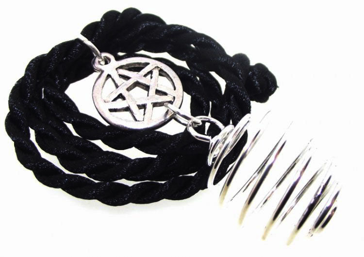 Pentacle Spiral Gem Keeper Cage Pendant