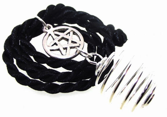 Pentacle Spiral Gem Keeper Cage Pendant