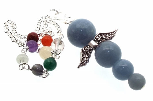 Peruvian Angelite Chakra Guardian Angel Pendulum