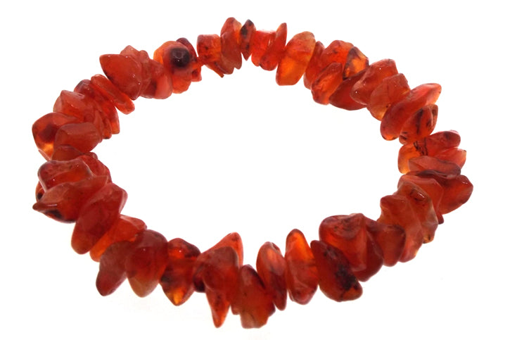 Carnelian Gemstone Premium Chip Bracelet