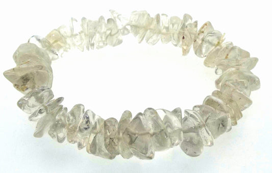Clear Quartz Gemstone Premium Chip Bracelet