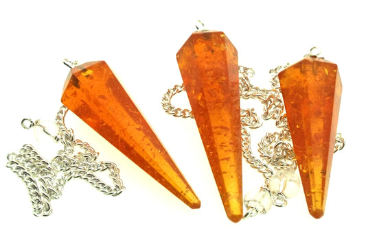 Honey Pressed Amber Terminated Pendulum