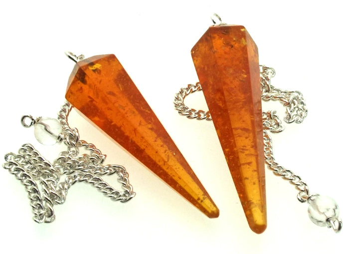 Honey Pressed Amber Terminated Pendulum