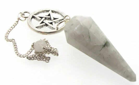 Rainbow Moonstone Pentacle Gemstone Terminated Pendulum
