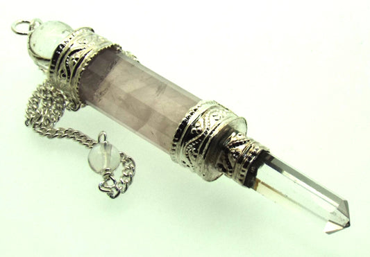 Rose Quartz Gemstone Wand Pendulum