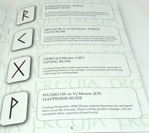 Fancy Jasper Etched Gemstone Elder Futhark Rune Set with Booklet
