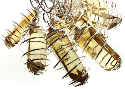 Natural Citrine Gemstone Spiral Pendant