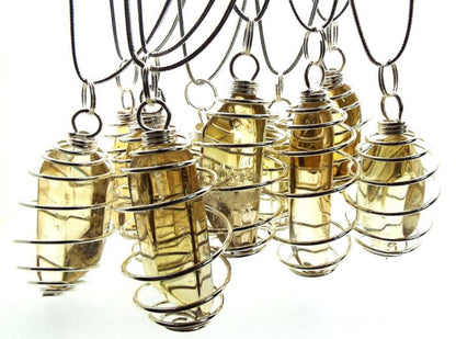 Natural Citrine Gemstone Spiral Pendant