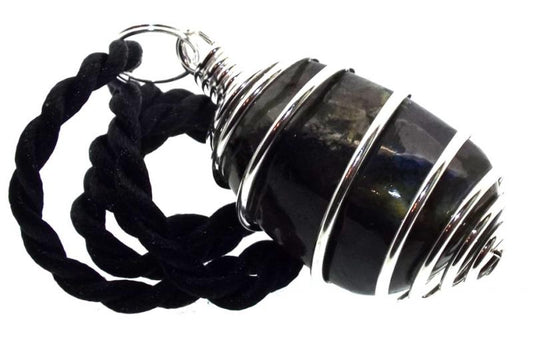 Labradorite Tumbled Gemstone Spiral Pendant