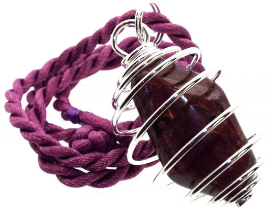 Ruby Tumbled Gemstone Spiral Pendant