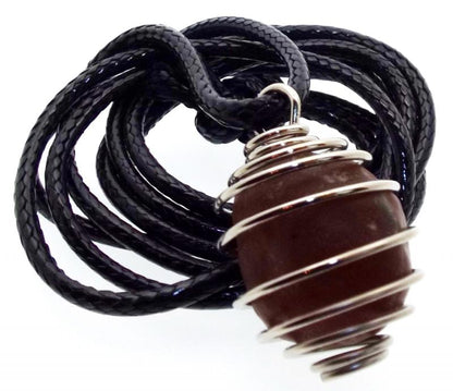Mongolian Gobi Desert Agate Spiral Pendant