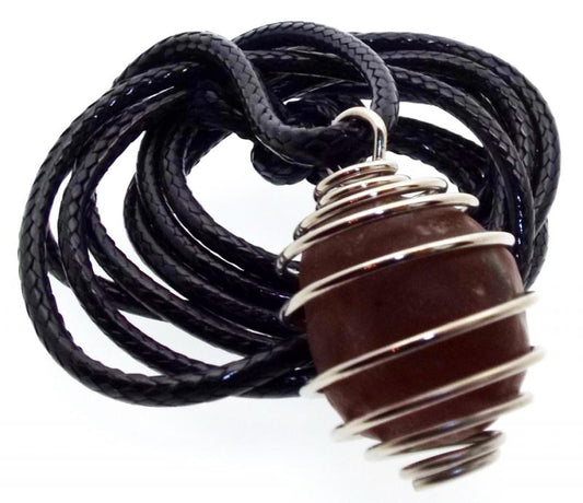 Mongolian Gobi Desert Agate Spiral Pendant