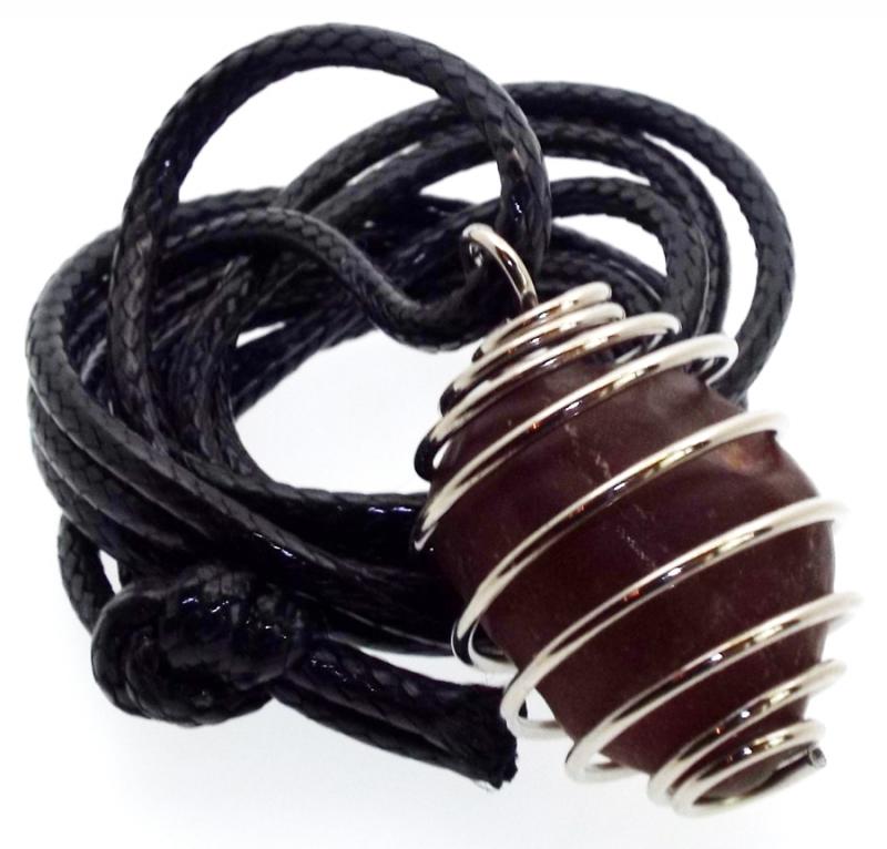 Mongolian Gobi Desert Agate Spiral Pendant