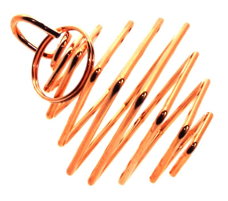 1x Copper Coloured Large Square Spiral Cage for Crystals and Gemstones