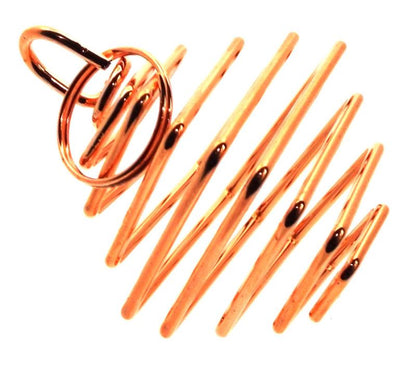 1x Copper Coloured Large Square Spiral Cage for Crystals and Gemstones