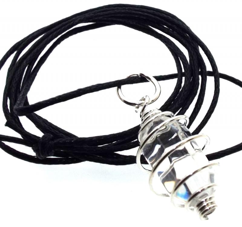 Clear Quartz Mini Double Terminated Point Spiral Pendant